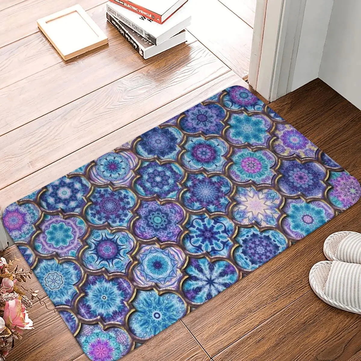 

Moroccan Tile Pattern 40x60cm Carpet Polyester Floor Mats Mats Customizable Doorway Everyday