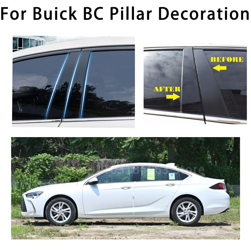 

For BUICK 2009-2015 Regal car BC Pillar Middle Central Column PC Window Trim Decoration Protection Stickers