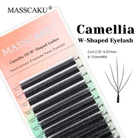 Gran oferta Camelia 4D/5D W pestañas C D Curl pestañas fáciles de usar extensión automática de pestañas de flores hechas a mano de MASSCAKU