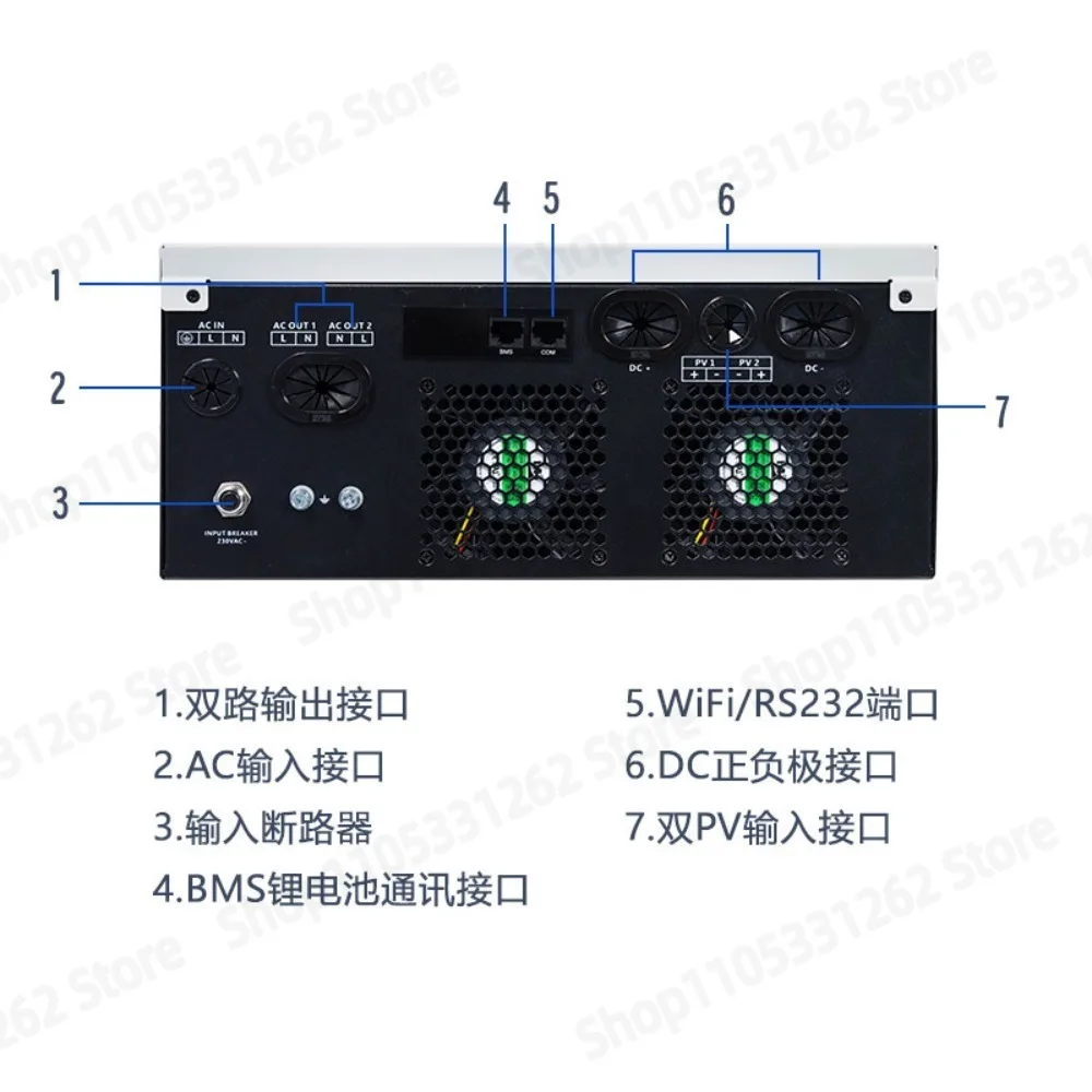 12KW48V solar inverse control all-in-one machine 200A charging MPPT supports battery-free start 220V inverter
