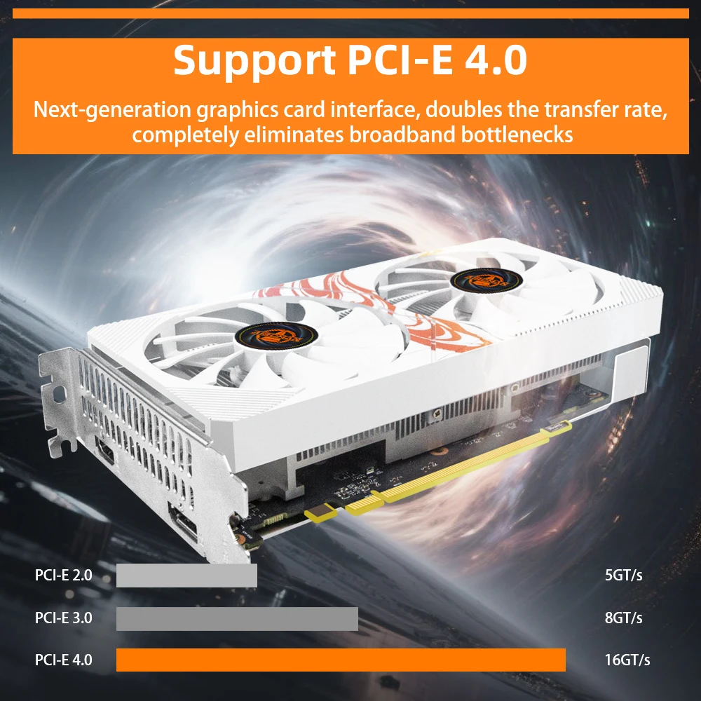 AIBOMAN RX6500XT 4G Fox اللوحة الخلفية نمط GDDR6 64Bit Outputinterface HDMI * 1 + DP * 1 الألعاب على بطاقة رسومات الكمبيوتر #6