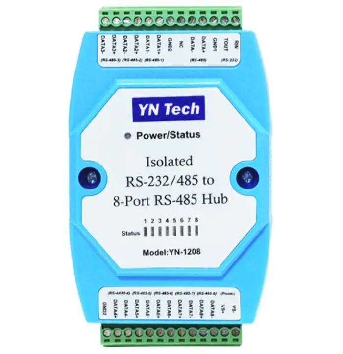 

YN1208 Isolated Bidirectional 8-way 8-port RS485 Hub Relay Distributor UT1208