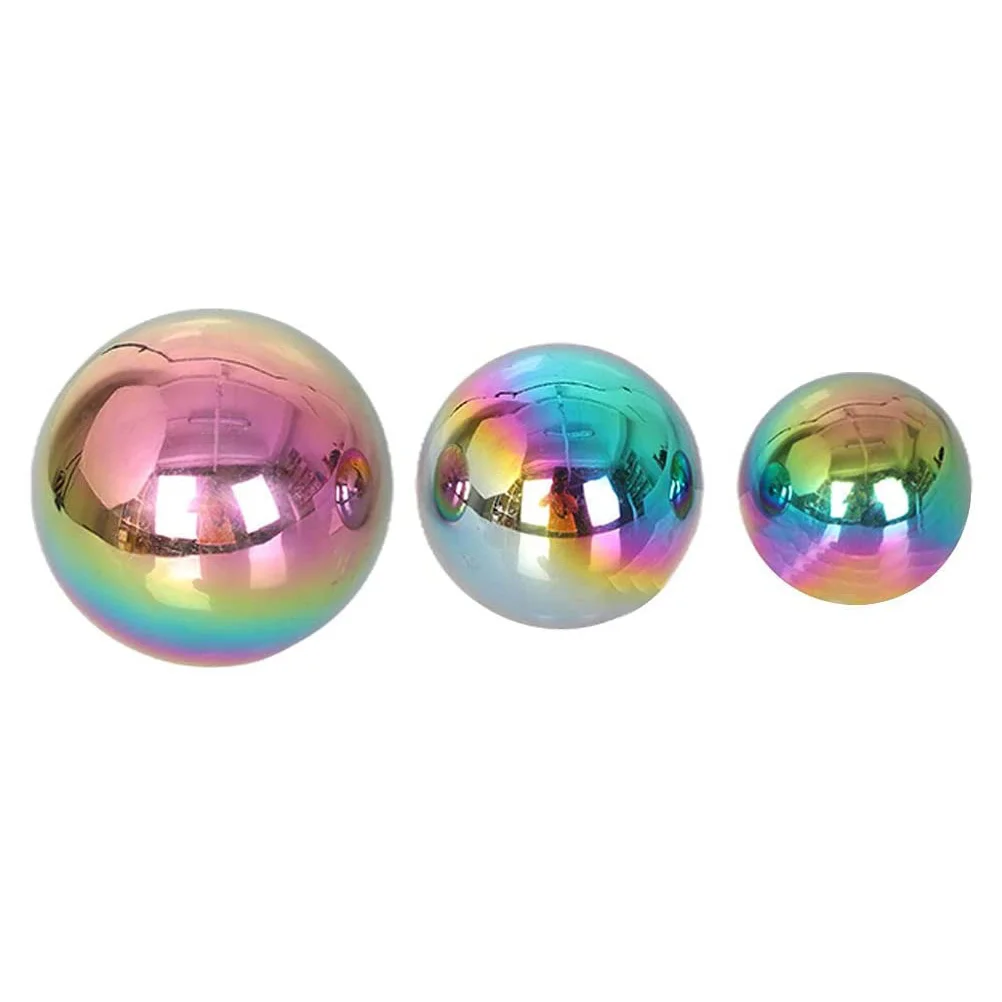 

3 Pcs Colored Mirror Polished Balls Stainless Steel Decorative Reflective Globe Garden Sphere Ornaments Outdoor Home Decor