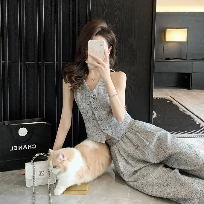 Xiao Xiangfeng Vest Set Summer 2024 New Women\'s High End Style Elegant Celebrity Casual Fashion Pants Two Piece Set New Style