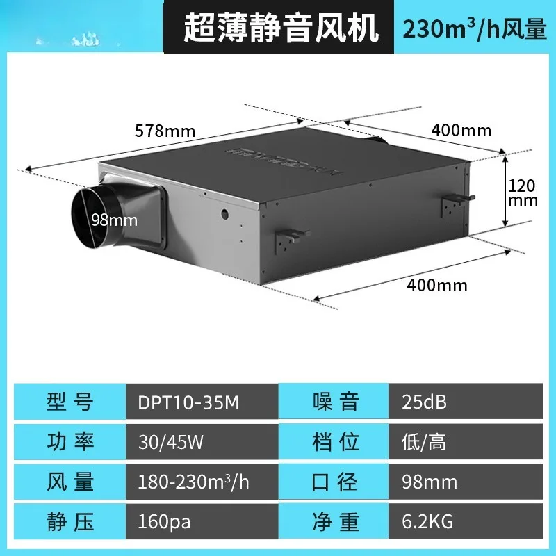 All-in-One Fresh Air Ventilation Purifier, Silent Energy-Saving Exhaust Fan System for Home and Commercial Spaces