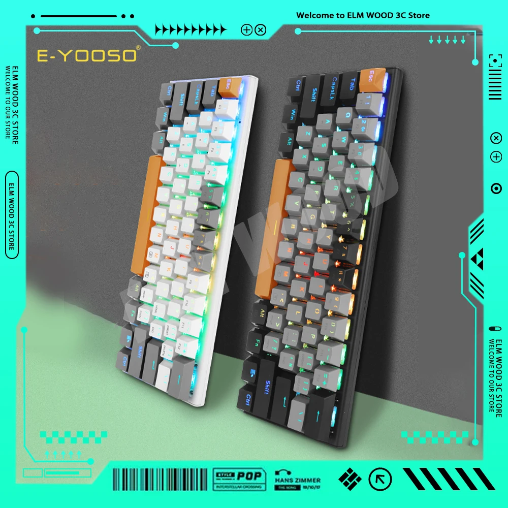 

E-YOOSO Z11Pro Mechanical Keyboard Mini Gaming Keyboard 61 Keys Hot Swap Wired RGB Light Customize Pc Gamer Accessories Gifts