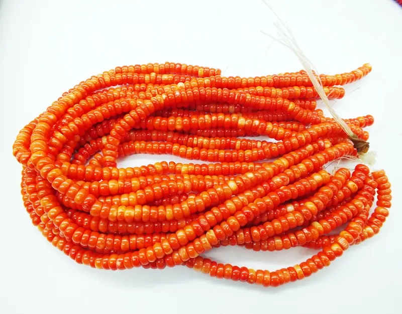 wholesale 2 shares 4X8MM   AAA  orange Coral Loose Beads  15 inch