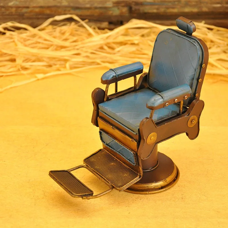 American bar ornament barber shop small chair desktop niche hair salon soft decoration retro bar art opened