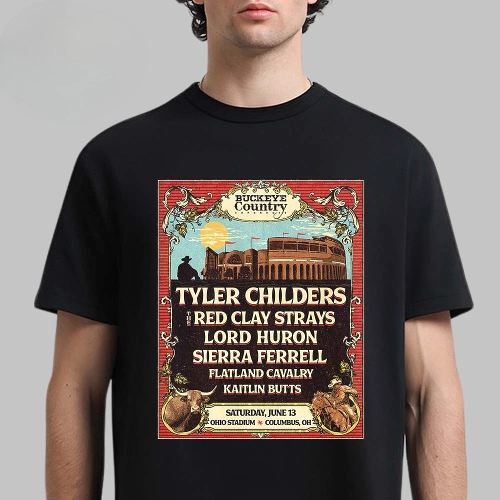 

Редкая футболка Buckeye Country Superfest 2025 с ковбойским черепом, двусторонняя футболка унисекс, высококачественная роскошь для мужчин и женщин, топ Y2k