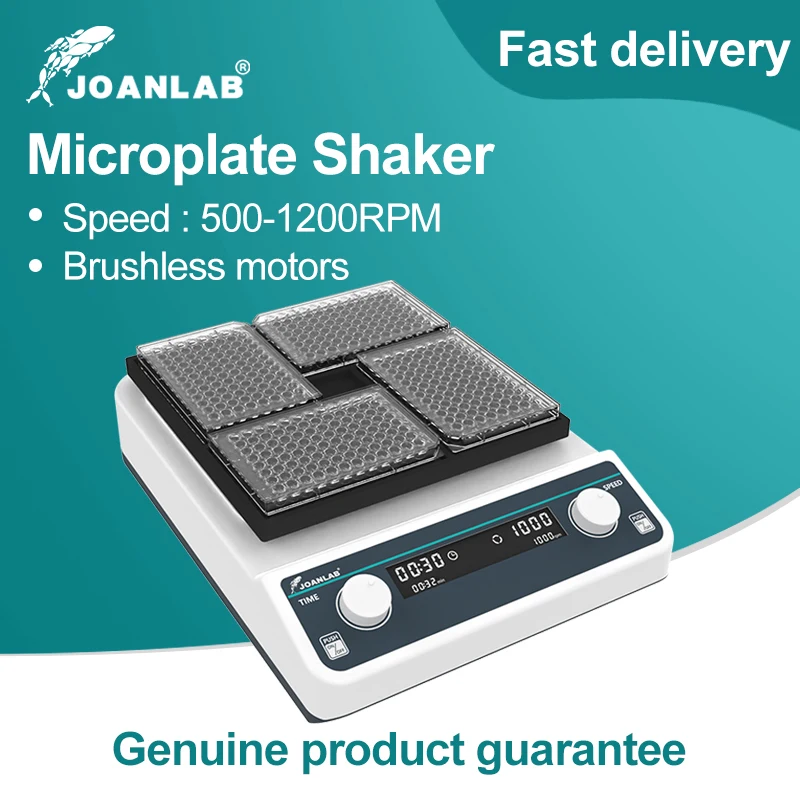 

JOANLAB Microplate Mixer 96-Well Plate Shaker Laboratory Equipment Cell Culture Plate Mixer Adjustable Speed 500-1200 rpm