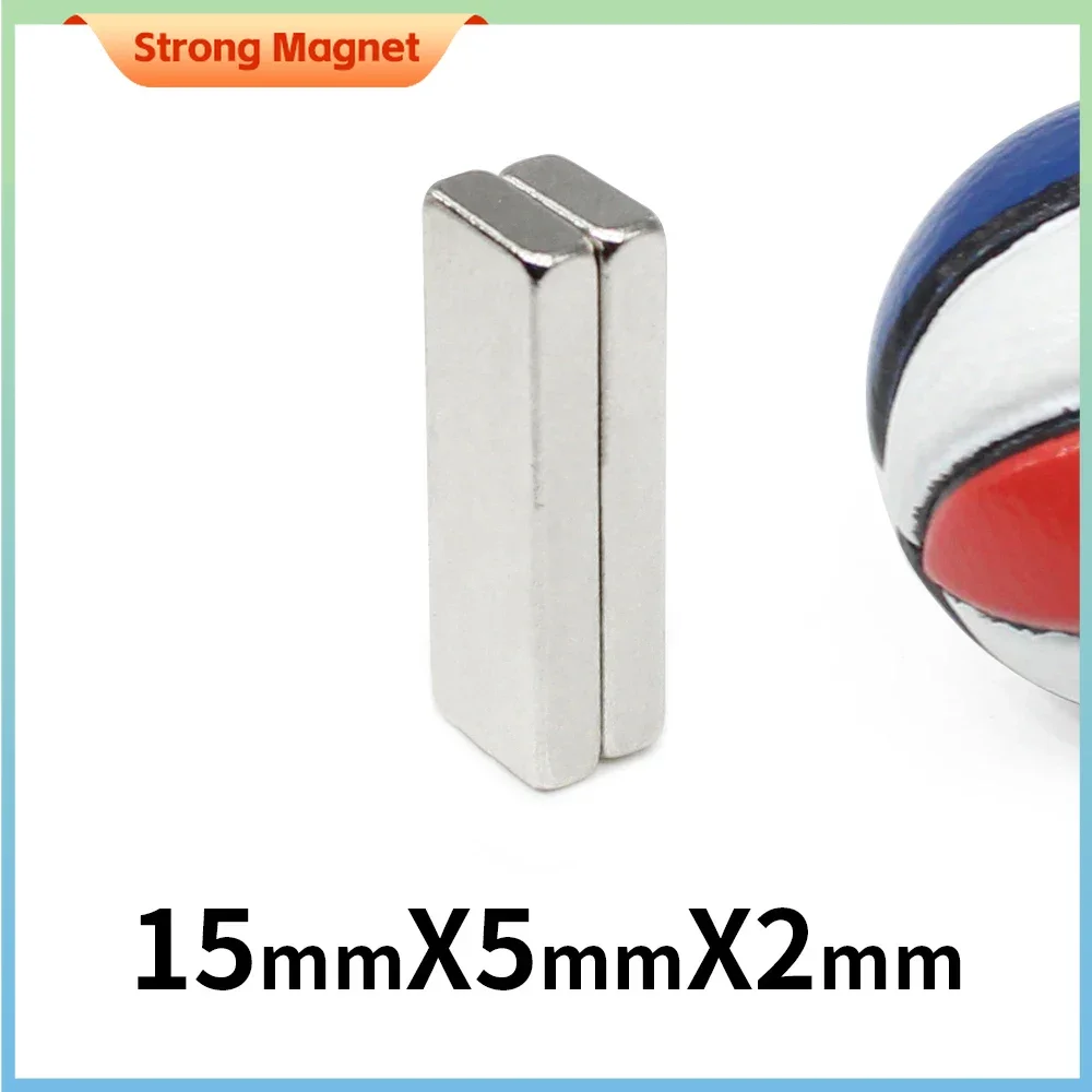 

10/20/50/100/150/200/300PCS 15x5x2 Block Search Magnet Strong N35 Quadrate Permanent Neodymium Magnet Sheet 15x5x2mm 15*5*2 mm