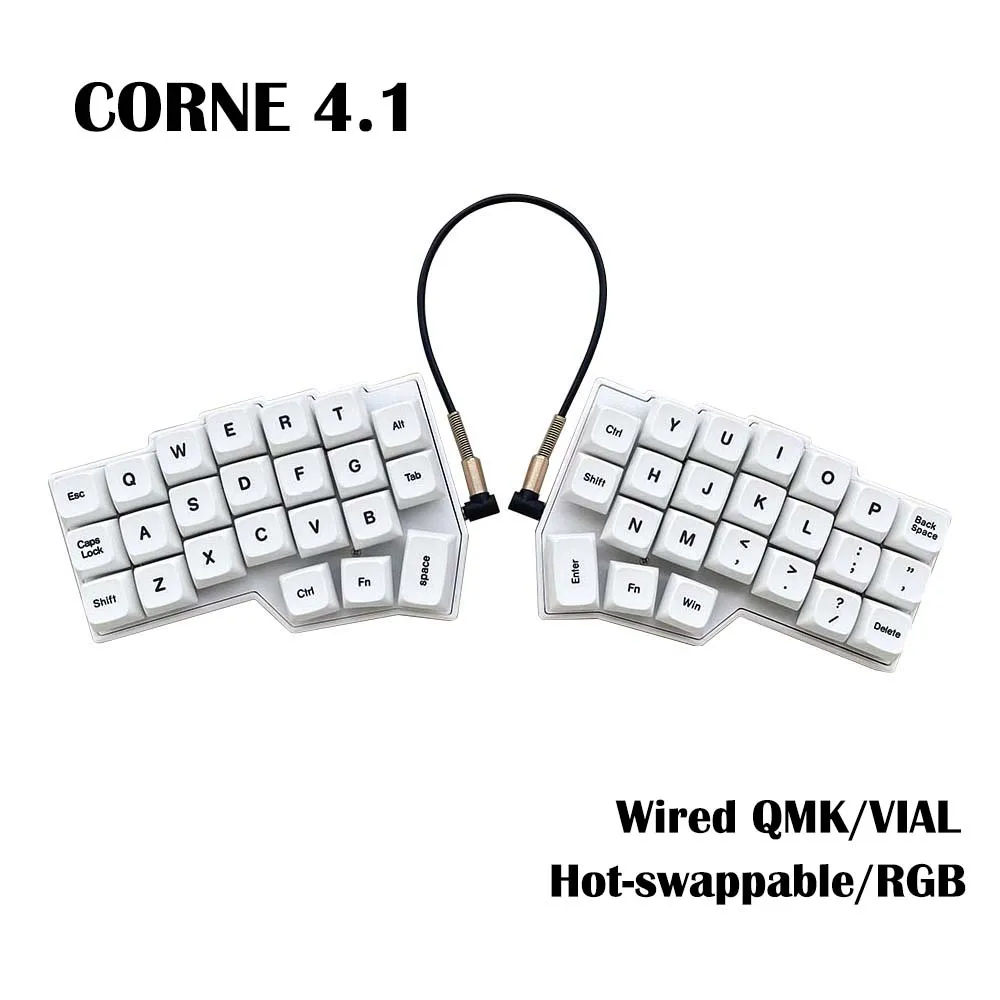 Corne V4.1 Split Ergonomics Hot-swappable MX Mechanical Keyboard Wired South RGB VIAL fully rogrammable
