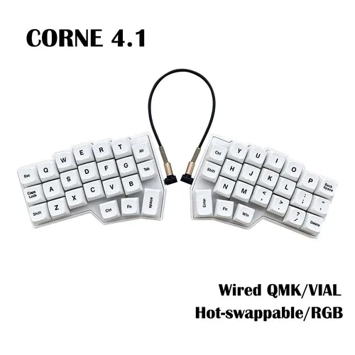 Imagen 2 del producto Corne V4.1 Split Ergonomics Teclado mecánico MX intercambiable en caliente con cable South RGB VIAL totalmente rogrammable