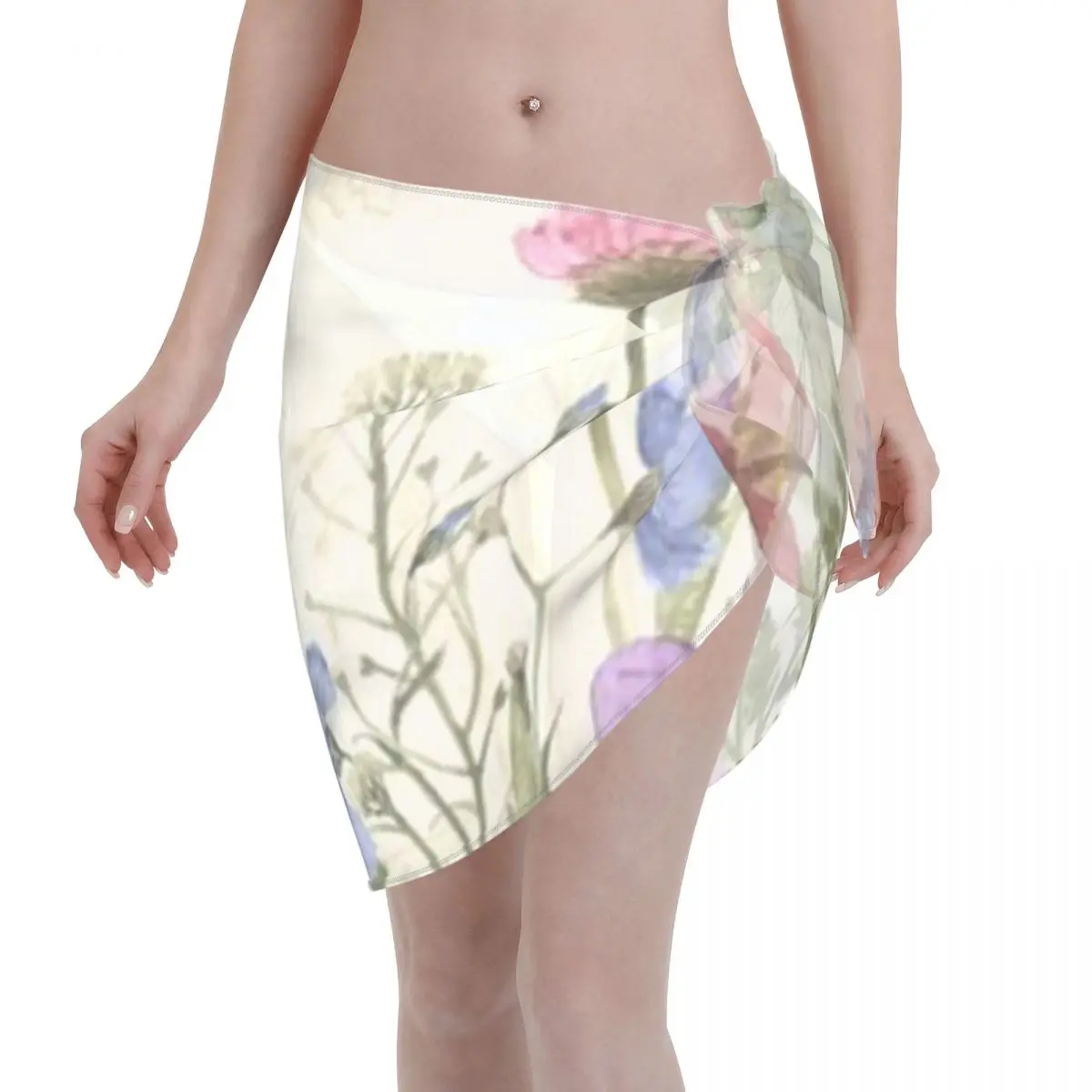 

Promotion Summer Honey Wild Garden Flowers Nature Floral Art Women's Beach Wrap SkirtHawaii Travel Cover Up Dress