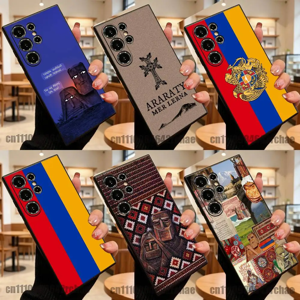 For Armenia Artsakh Flag Cross Phone Case For Samsung Galaxy S22 S24 S20 S25 S23 S26 S10 5G Ultra Plus Fe Custom Cover