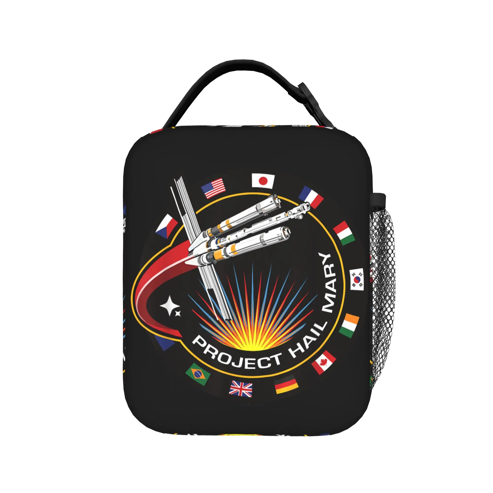 Project Hail Mary Spaceship Mission Badge Poster Lunch Bag  Leisure Lunch Box Office Portable Tote Food Bags For Men Cooler Bag