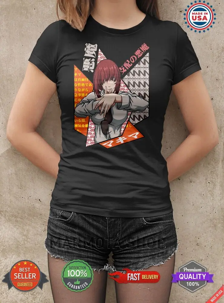 Unisex Chainsaw Man Anime T-Shirt, todos os tamanhos Tee, Manga, Pochita, Camisa Makima