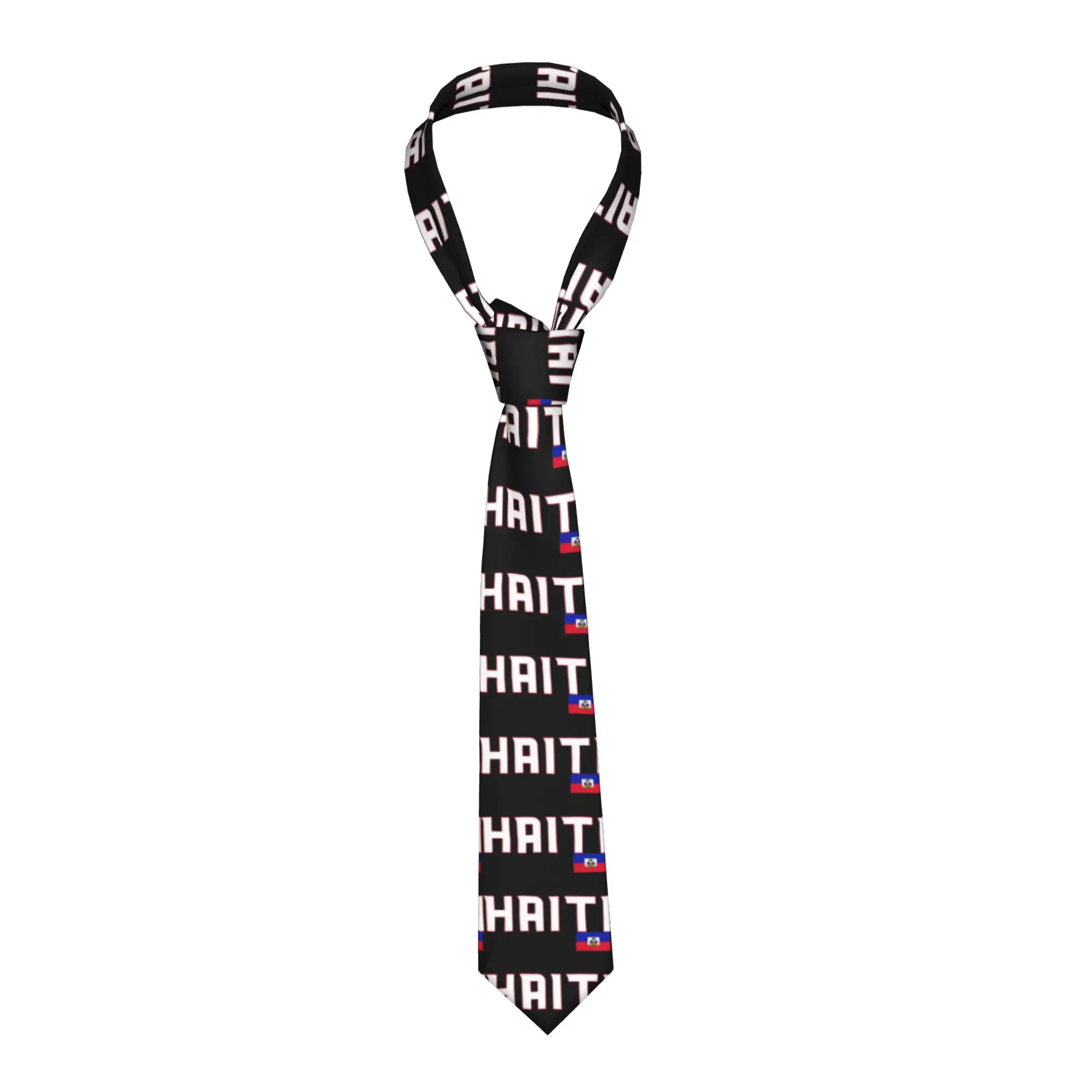 Haiti Flag Haitian Pride Lovers Haiti Tie Wedding Neck Ties Novelty Casual Neck Tie For Unisex Adult Custom Collar Tie Necktie