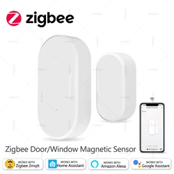 Zigbee Door Magnetic Sensor Door Window Open Closed Detector Alarm Sensor Smart Home Automation Works With Alexa Google Home Z2M