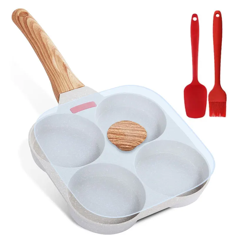 Nonstick Pancake Pans Gas Induction Cooker Maifan Stone Flat Bottom Non-Stick 4-Cups Fried Egg Steak Breakfast Frying Pan