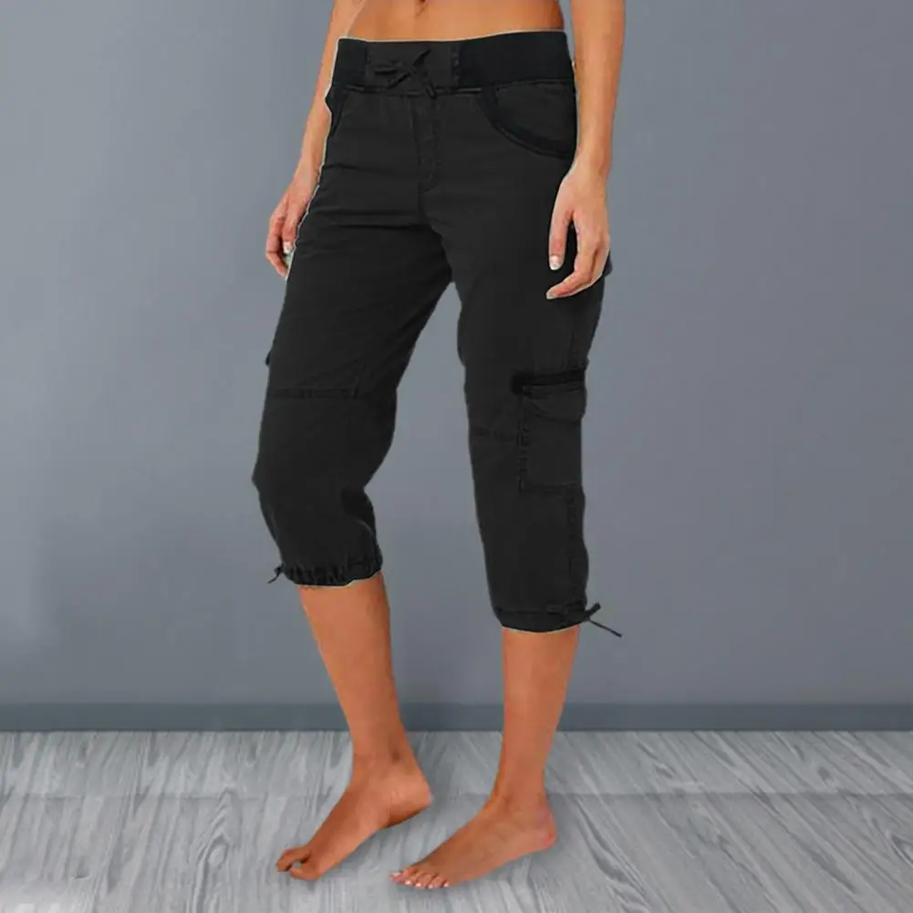 

Women's Cargo Pant Paper Bag High Waist Pencil Cropped Pant Slim Fit Casual Trouser Long Pants With Pockets Trousers