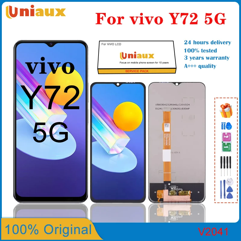 

Для VIVO Y72 5G мобильный телефон ЖК-экран в сборе сенсорный экран Замена ЖК-панели