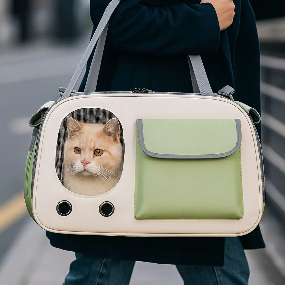 

Breathable Portable Pet Carrier Adjustable No Deformation Pet Handbag Foldable Large-capacity Pet Shoulder Bag Transport