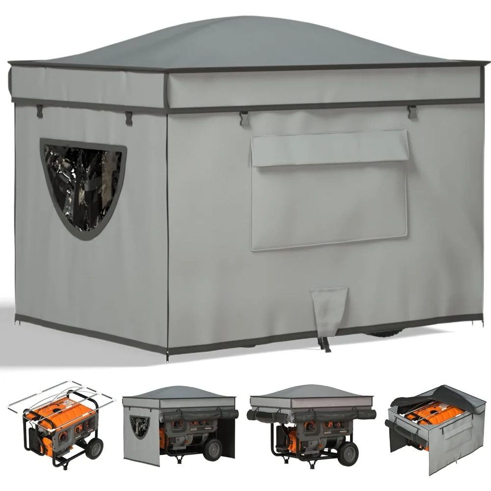 

Durable Waterproof Generator Cover with Brackets for Running Protection and Rooftop Design to Prevent Water Accumulation