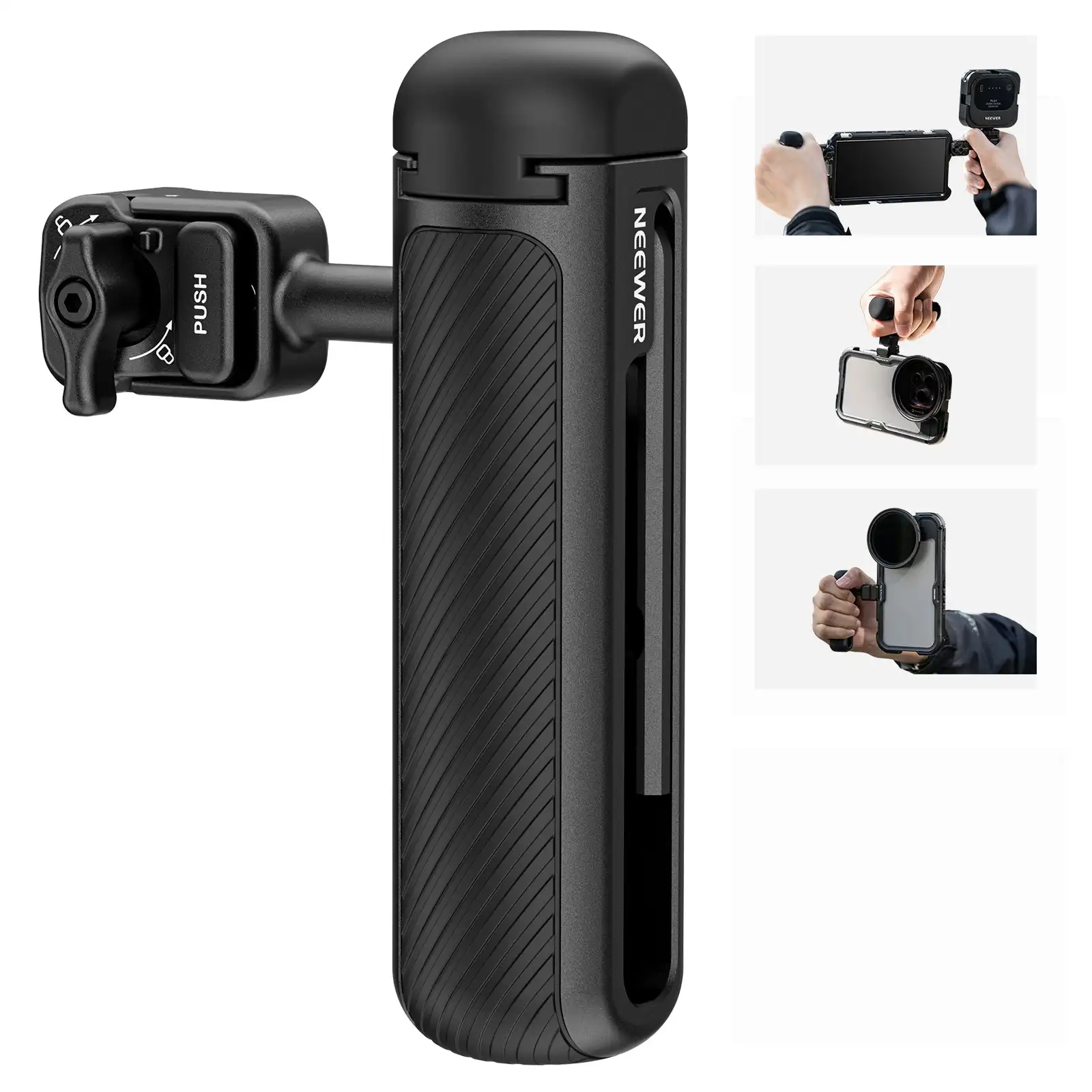 Neewer Phone Cage Side Handle Quick Release Hand Grip with Cold Shoe for Neewer 2nd Gen Phone Cage PA045S