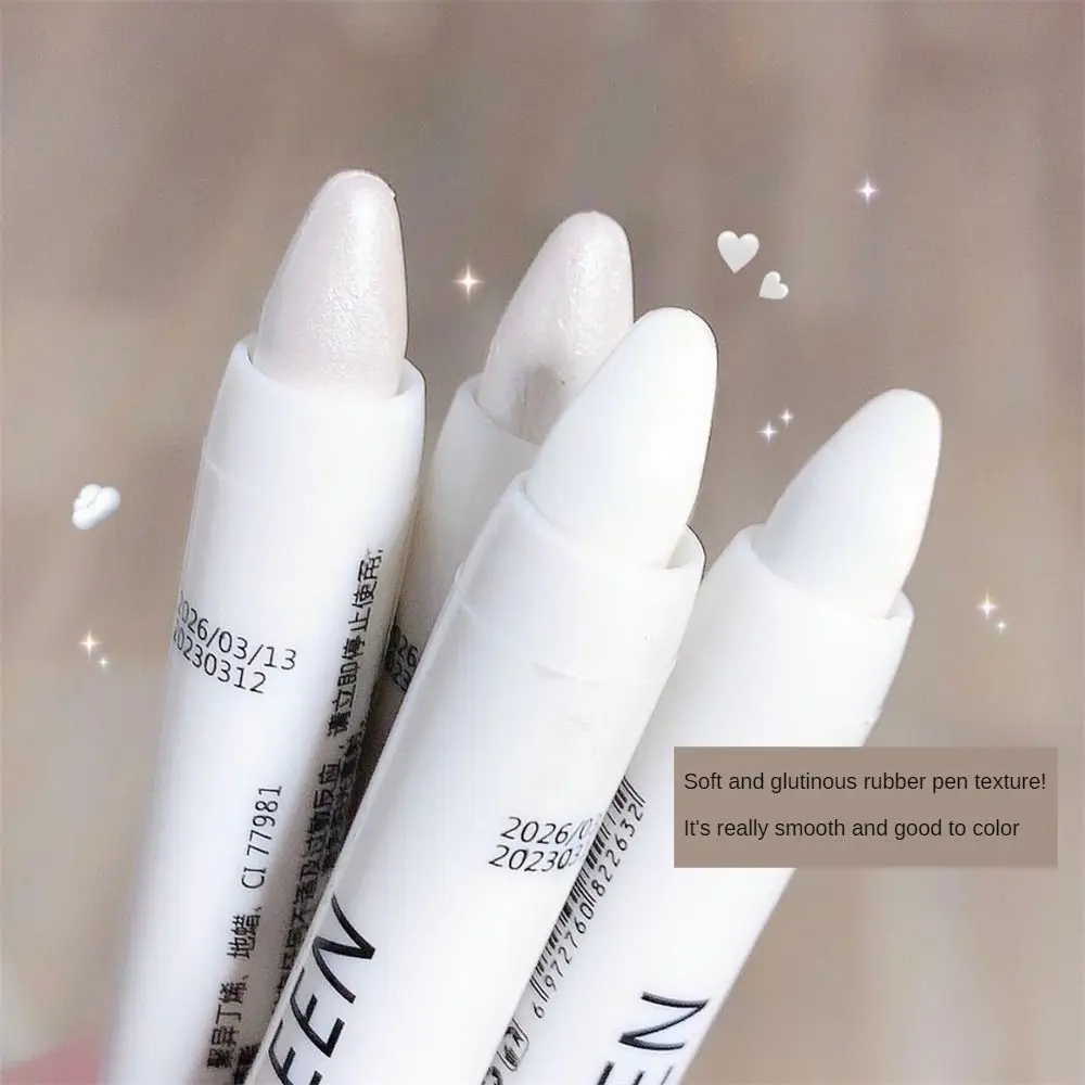 Glitter Highlighter Pen Pearlescent Lying Silkworm Pencil Waterproof Long-lasting Brightening Eyes Stick White Silver Eye Makeup