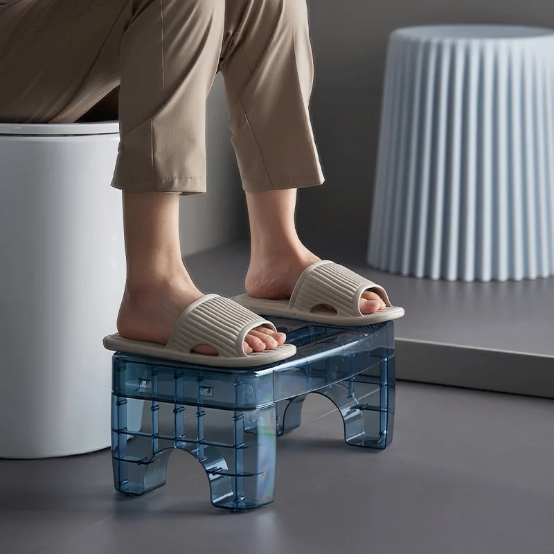 Simple Clear Toilet Stool Footstool Squatting Potty Stool Squatting Pit Toilet Assisted Footstool Bathroom Footstool