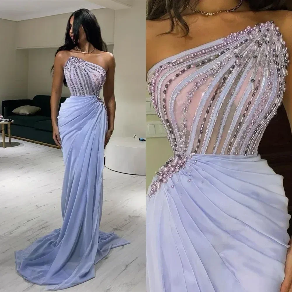 Elegant Vintage Mermaid Evening Dress with Beading