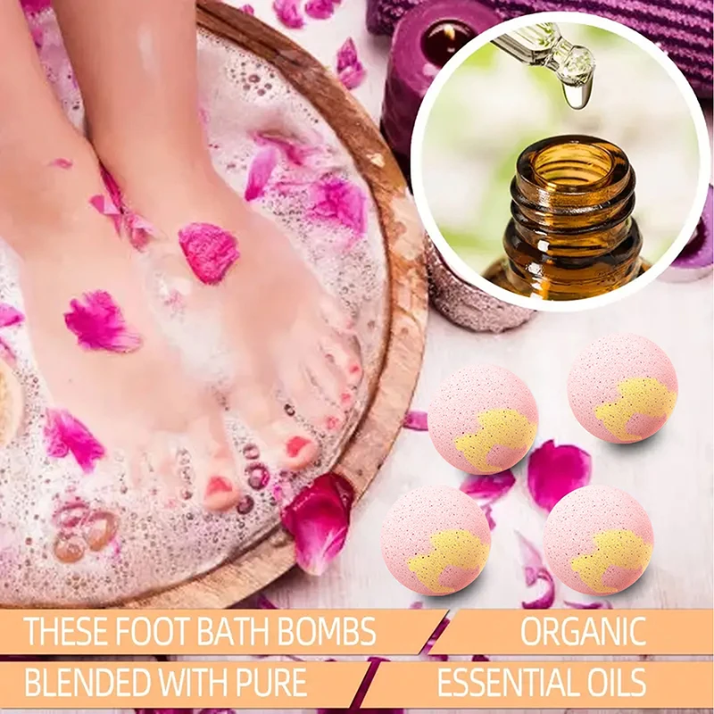 6 Stuks Etherische Olie Voetenbadballen Exfoliator Hydraterende Voet Weken Pillen Instant Weken Ballen Zweetballen Badzout