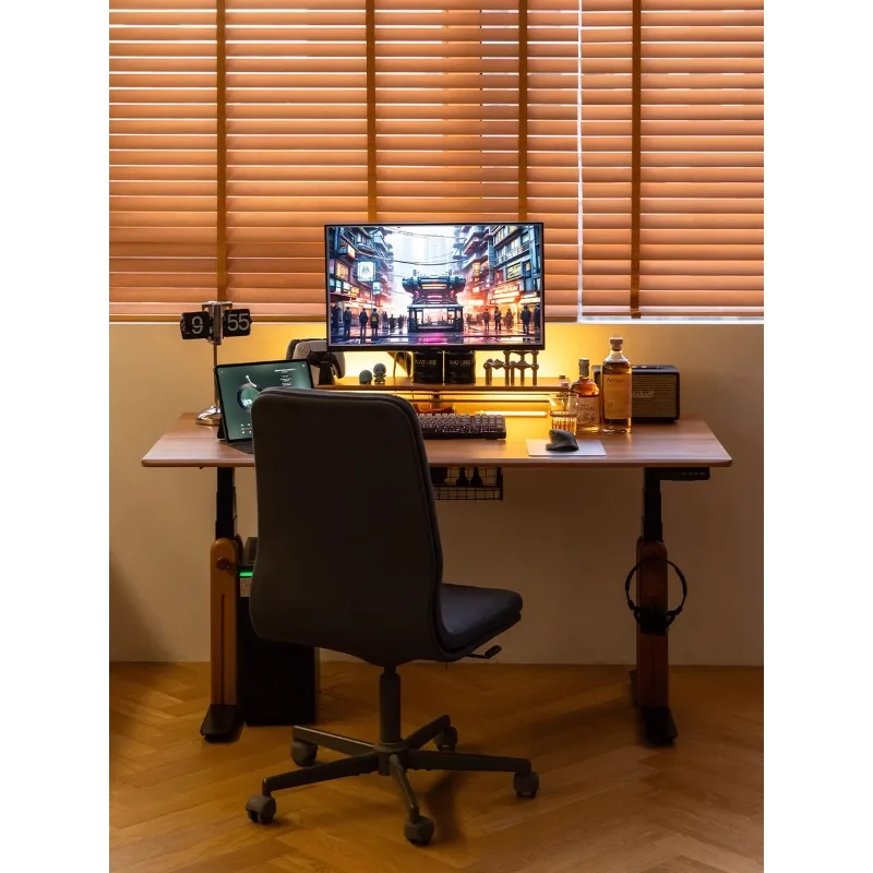 

Solid wood electric lifting table