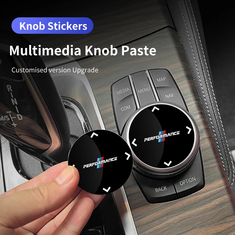 Car Multimedia Knob Badge Stickers For BMW 3 Series 5 Series G20 G30 X3 X5 F15 F25 G01 G05 7 Series G11 G12 Car Accessories