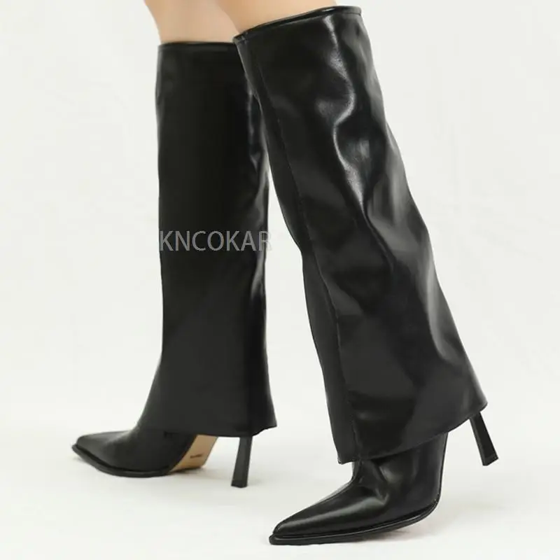 

Fall Fashion All-match Pointed High Boots Simple Temperament High Heel Sleeve Boots Trouser Boots Zapatos Mujer Boots