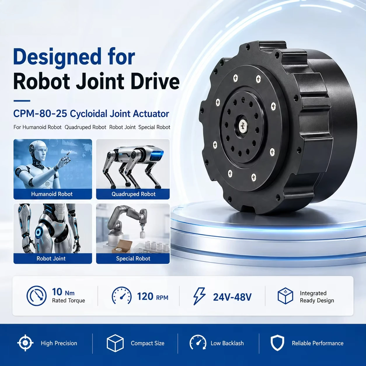 Cycloidal Reducer Bldc Motor - 80-мм бесщеточный циклоидный мотор-редуктор BLDC 24В