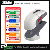 8BitDo Retro R8 Mouse with Charging Dock Wireless Gaming Mice with 4K Polling Rate, Programmable Buttons, Micro Switches