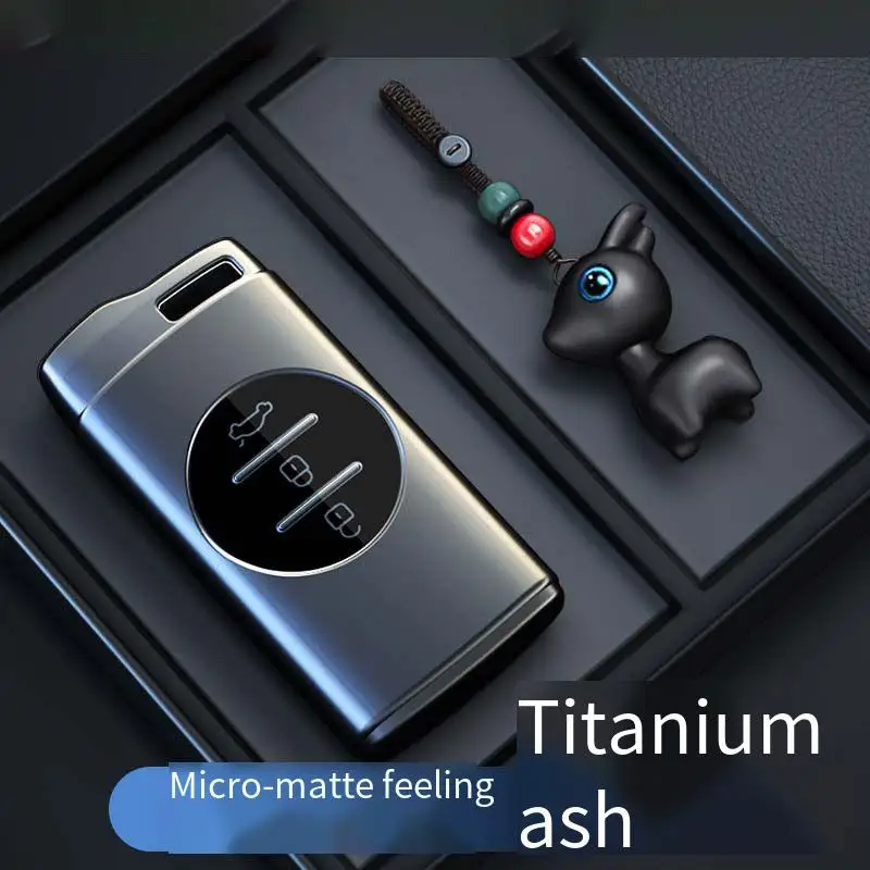 

New Titanium Gray for Chery Tiggo 7 Pro Tiggo 8 Pro Arrizo 5 EQ7 5x 3x Gx Remote Smart Car Key Case Cover Keychain Accessories