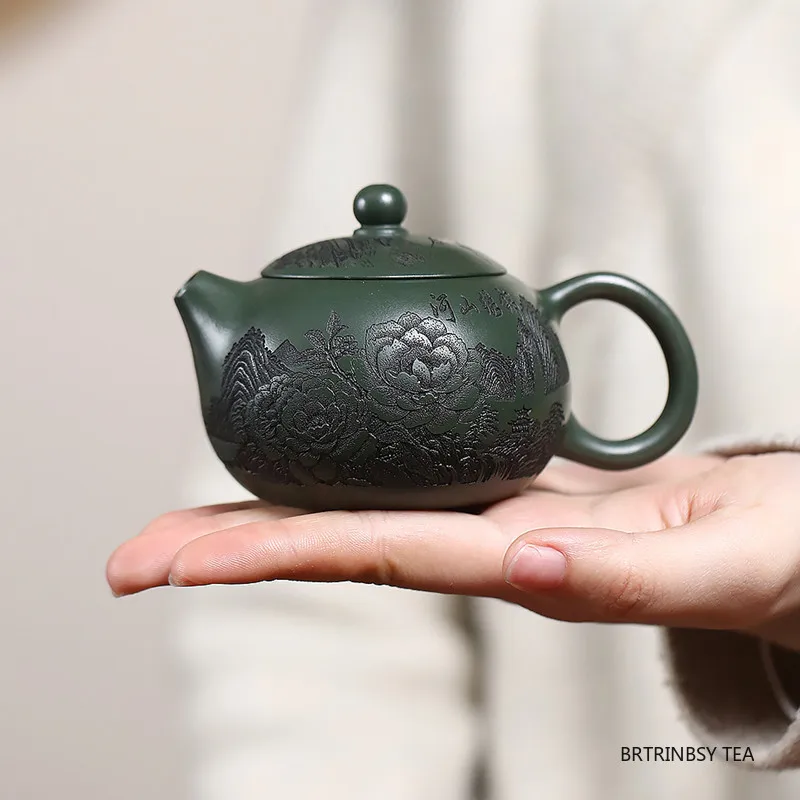 

Chinese Yixing Handmade Purple Clay Teapot Tradition Household Beauty Tea Pot Hand-carved Flower Kettle Zisha Tea Set 150ml