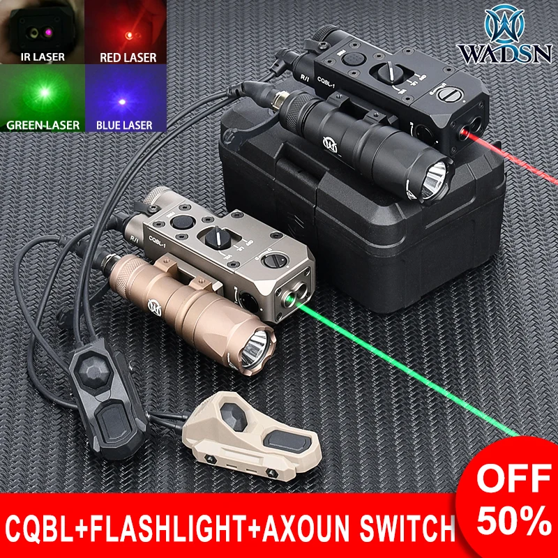 Wadsn CQBL Metal Laser Red Green Blue Sight M300B Tactical Light PLHV2 Flashlight Axoun Dual Pressure Switch MlokKeymod 20mmRail