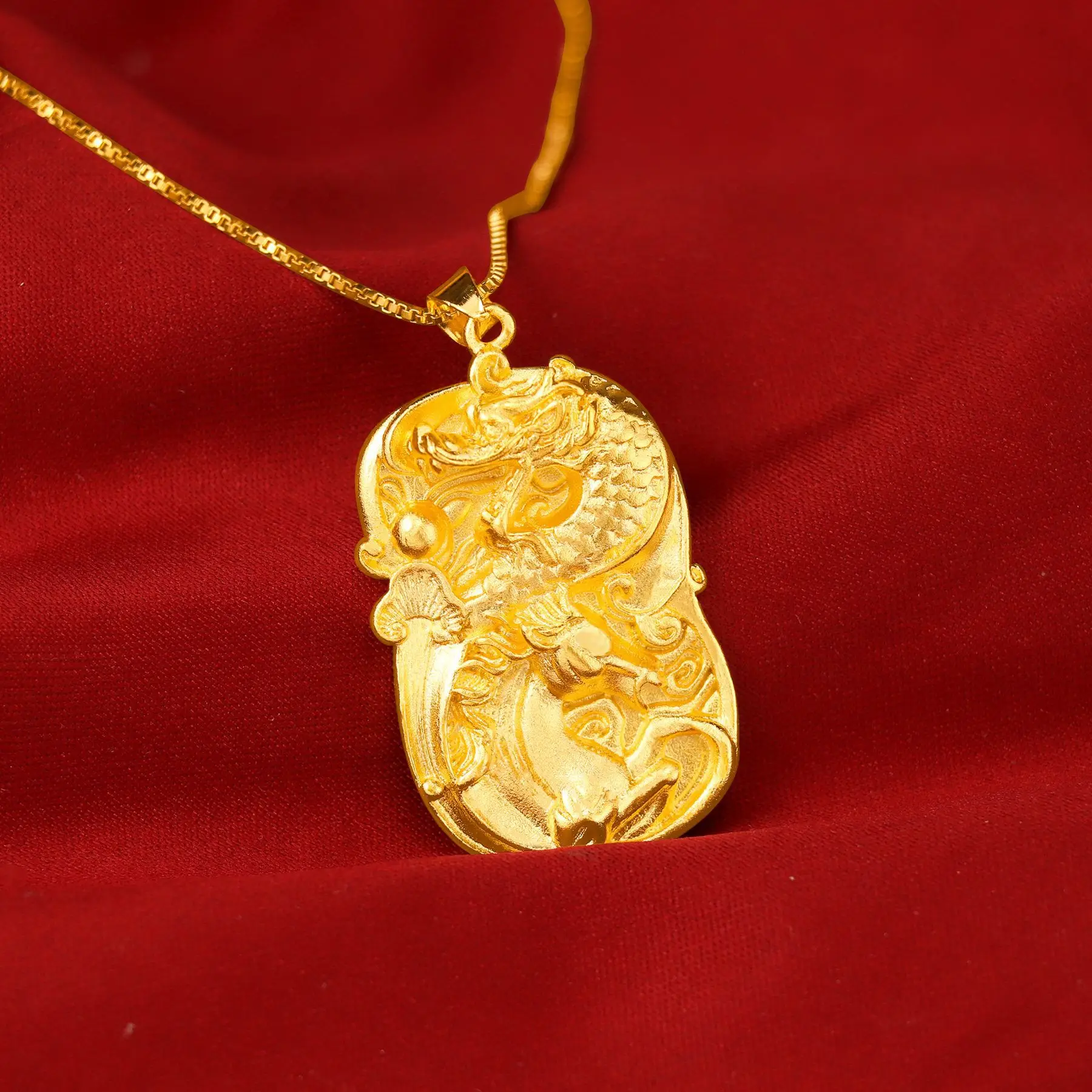 

Роскошный кулон-подвеска с изображением дракона из чистого золота 24K 9999 пробы, мужской кулон-подвеска с драконом, зодиакальный талисман.