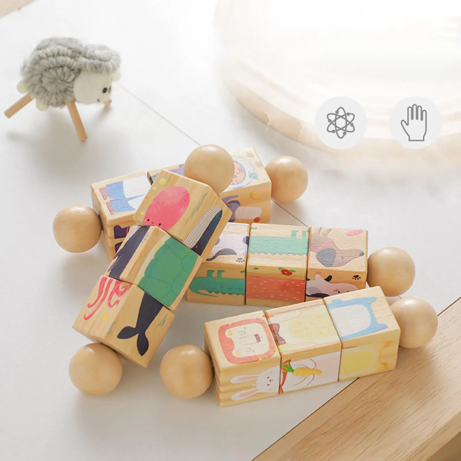 

Educational Kids Wooden Puzzle Twist Block Toy Skill Game for Preschool Cognitive Learning Activity Play