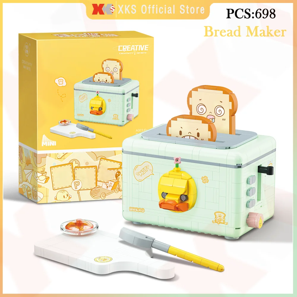 

Wltoys XKS 2091 Bread Maker Building Blocks 698Pcs Mini Bread Maker Model Building Blocks Children Educational Toys Gift for Kid