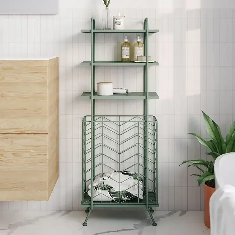 

High capacity waterproof bathroom organizer fashion light toilet storage rack floor type Eco-friendly corner shelf on sale