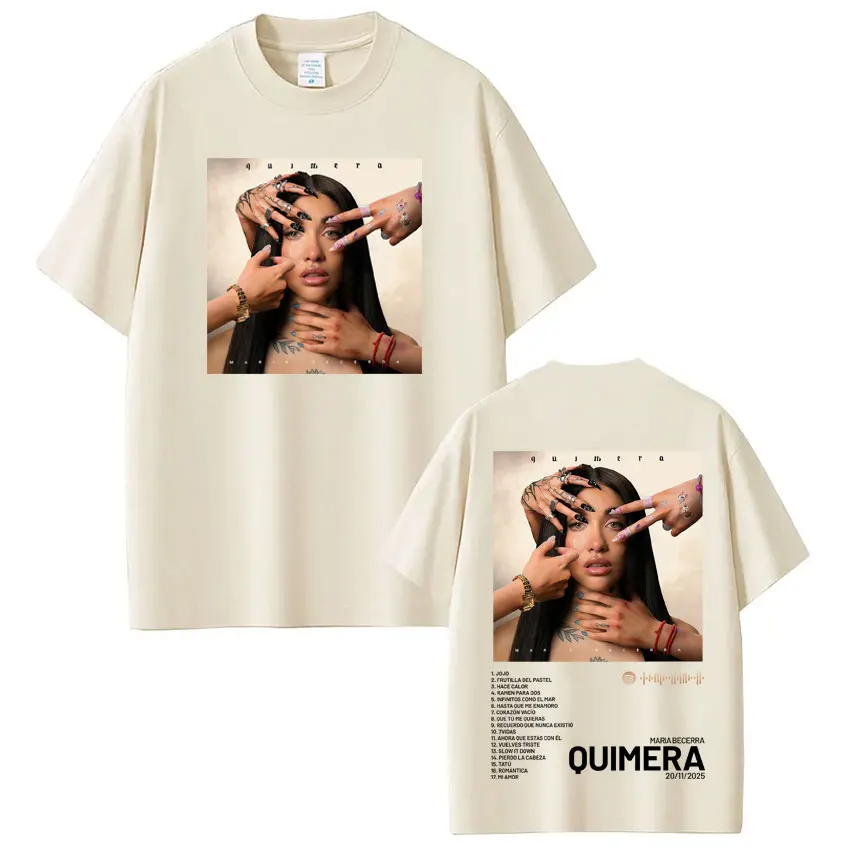 المغني ماريا بيسيرا ريميرا Quimera ألبوم تي شيرت الرجال النساء الجمالية تي شيرت قصيرة الأكمام عادية القطن خمر تي شيرت #3