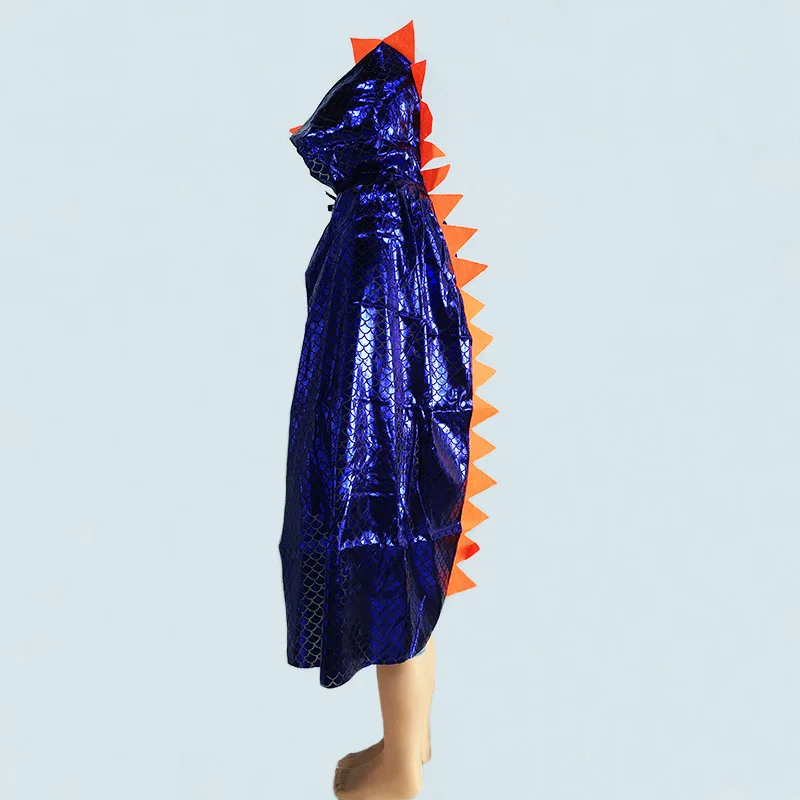 Cape de Dinosaure à Capuche pour Enfant, Costume de Cosplay d'Halloween, Sorcière et Fille