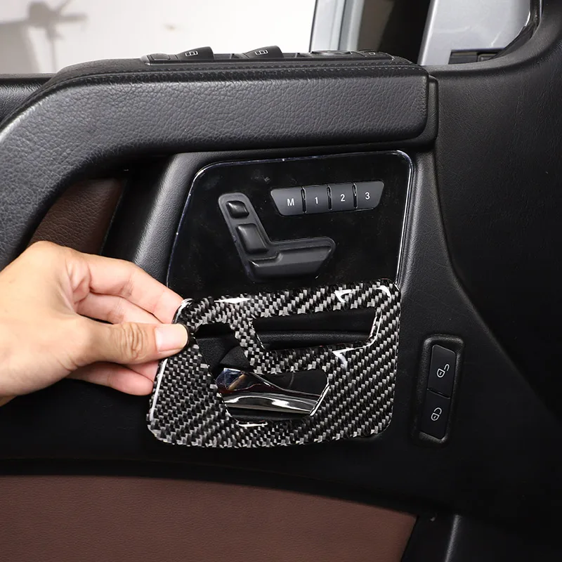 For Mercedes Benz G Class W463 2013-2018 Soft carbon fiber Car Seat Switch Adjustment Protection Panel Sticker Car Accessories