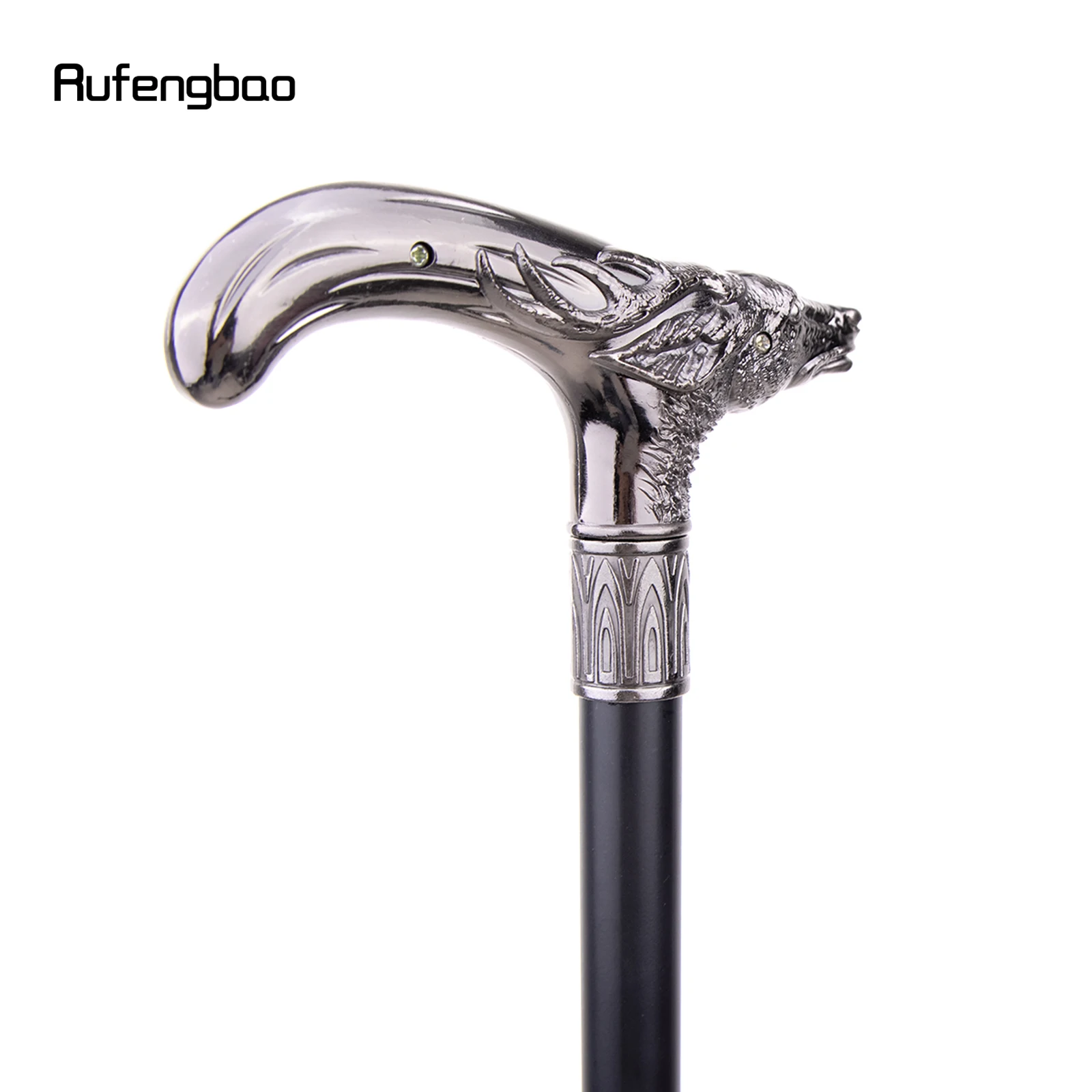 Sliver Sika Deer Single Joint Fashion Walking Stick Decorative Vampire Cospaly Party Walking Cane Halloween Crosier 93cm