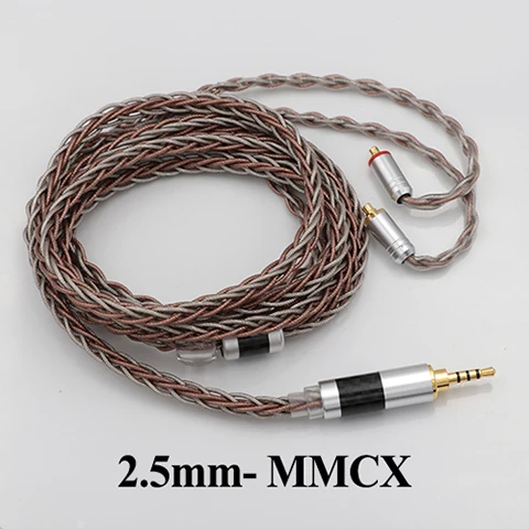 Tripowin C8 oortelefoon vervangende kabel IEM upgradekabel zilver koperfolie gemengd gevlochten klatergoud zilveren draad klatergoud koperdraad